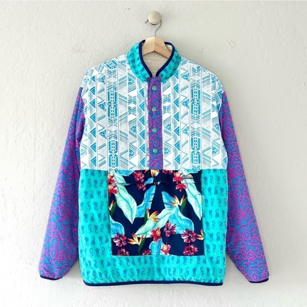 Chubbies Reversible “The Party in the Front” Pullover Multicolor Sherpa Jacket S